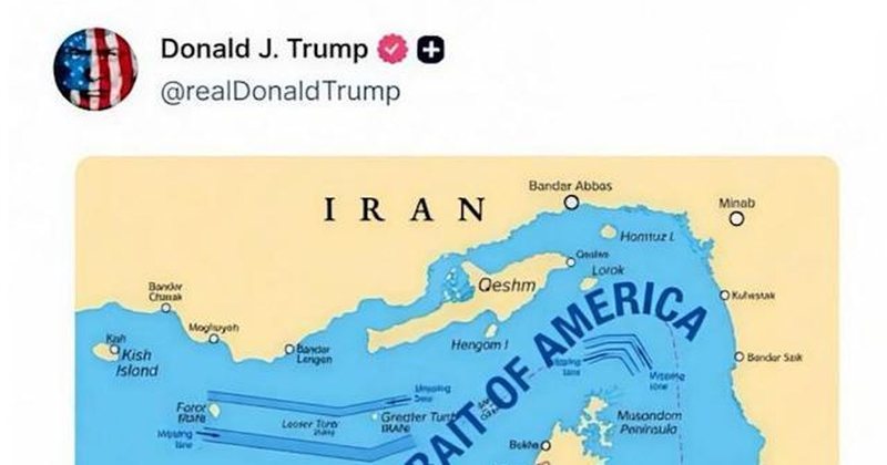 Trump publikon hartën ku Ngushtica e Hormuzit paraqitet si territor i SHBA-së