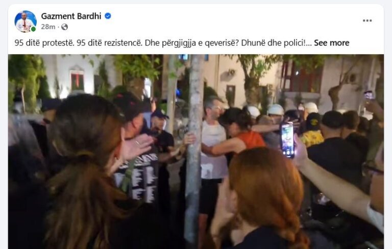 Kreu i grupit Parlamentar të Partisë Demokratike, Gazment Bardhi: 95 ditë protestë, qeveria përgjigjet me dhunë e polici